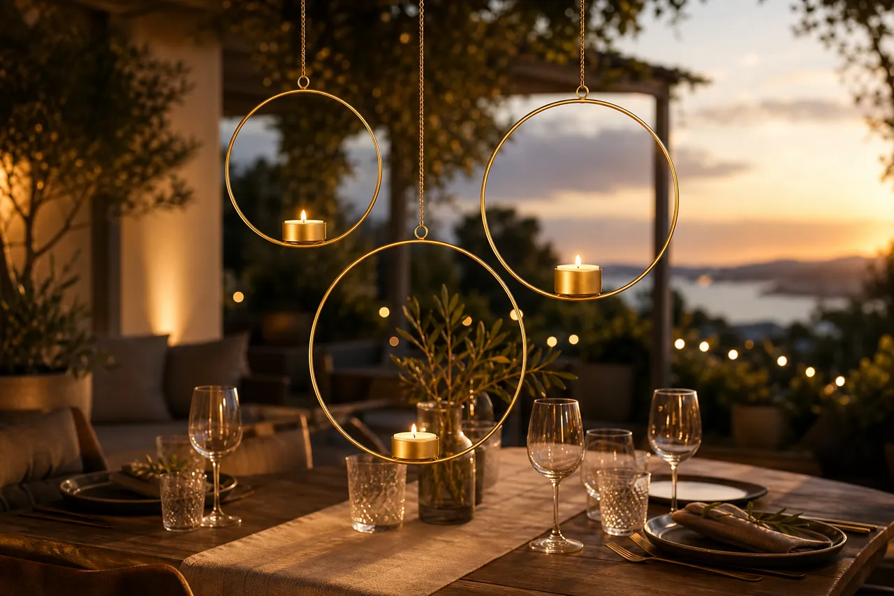 Golden glow for the center of the terrace table